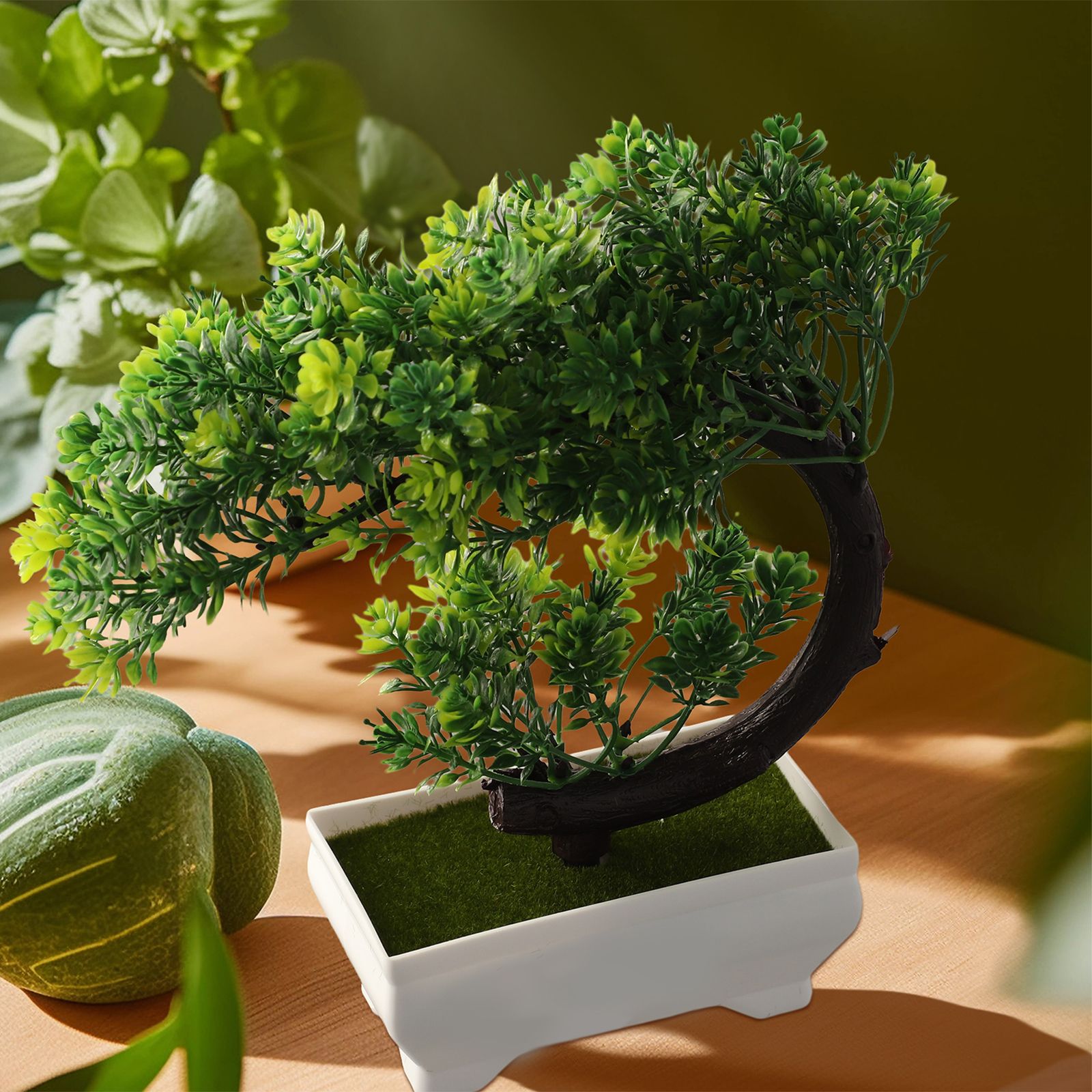 プラスチック製の鉢植え盆栽の飾りは、屋内庭園スタイルの装飾に - Bonsai Garden For Desk のレビューと価格